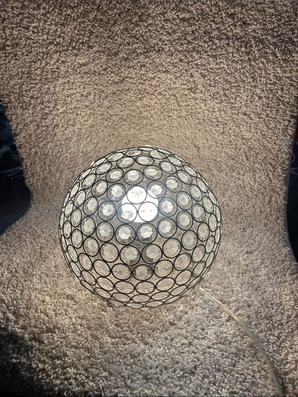 Crystal Globe Table Lamp in Clear and Silver - Home Party Supplies